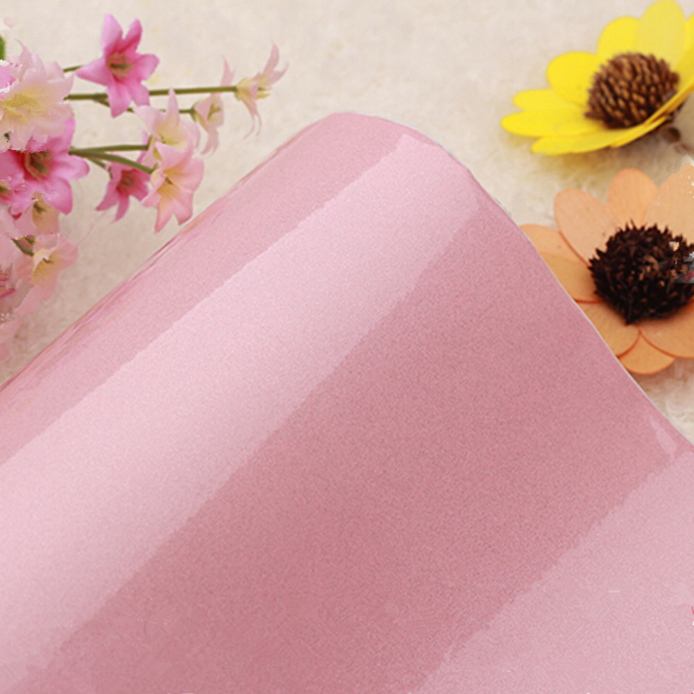 yazi Gloss Self Adhesive Vinyl Kitchen Cupboard Door Cover Drawer Wardrobe Contact Paper,24x98 Inch,Pink - Image 3