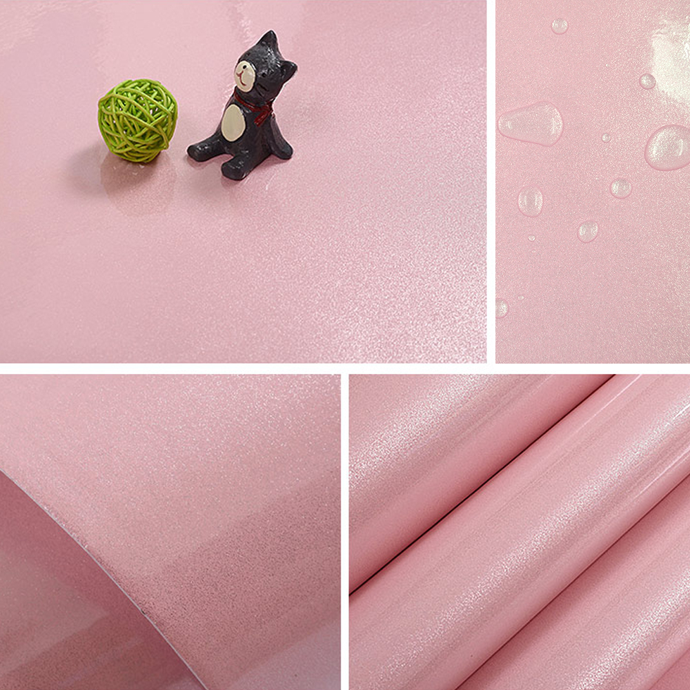 yazi Gloss Self Adhesive Vinyl Kitchen Cupboard Door Cover Drawer Wardrobe Contact Paper,24x98 Inch,Pink - Image 6
