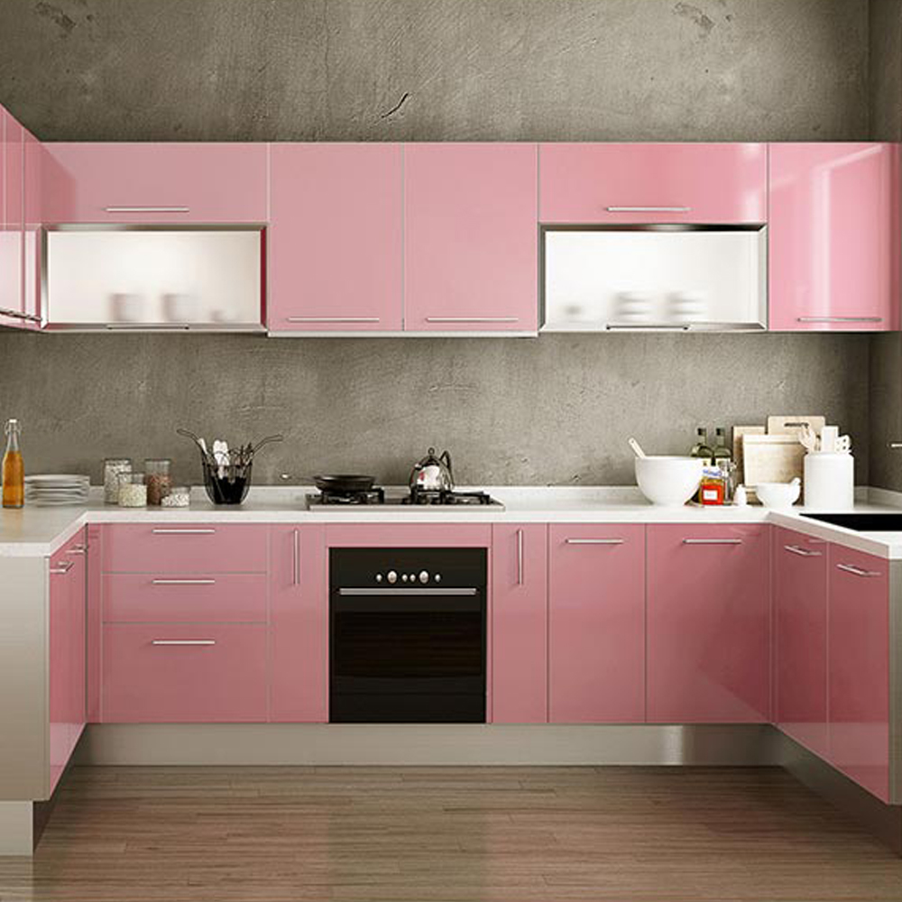 yazi Gloss Self Adhesive Vinyl Kitchen Cupboard Door Cover Drawer Wardrobe Contact Paper,24x98 Inch,Pink - Image 8