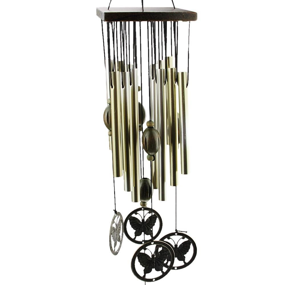 yazi Antique Butterfly Wind Chimes Metal 12 Tubes Outdoor Great Sound Christmas Gift - Image 2