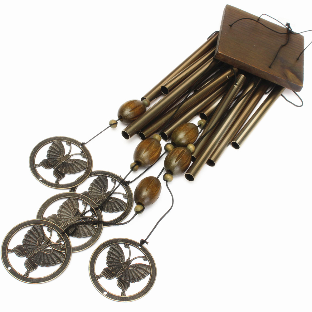 yazi Antique Butterfly Wind Chimes Metal 12 Tubes Outdoor Great Sound Christmas Gift - Image 5