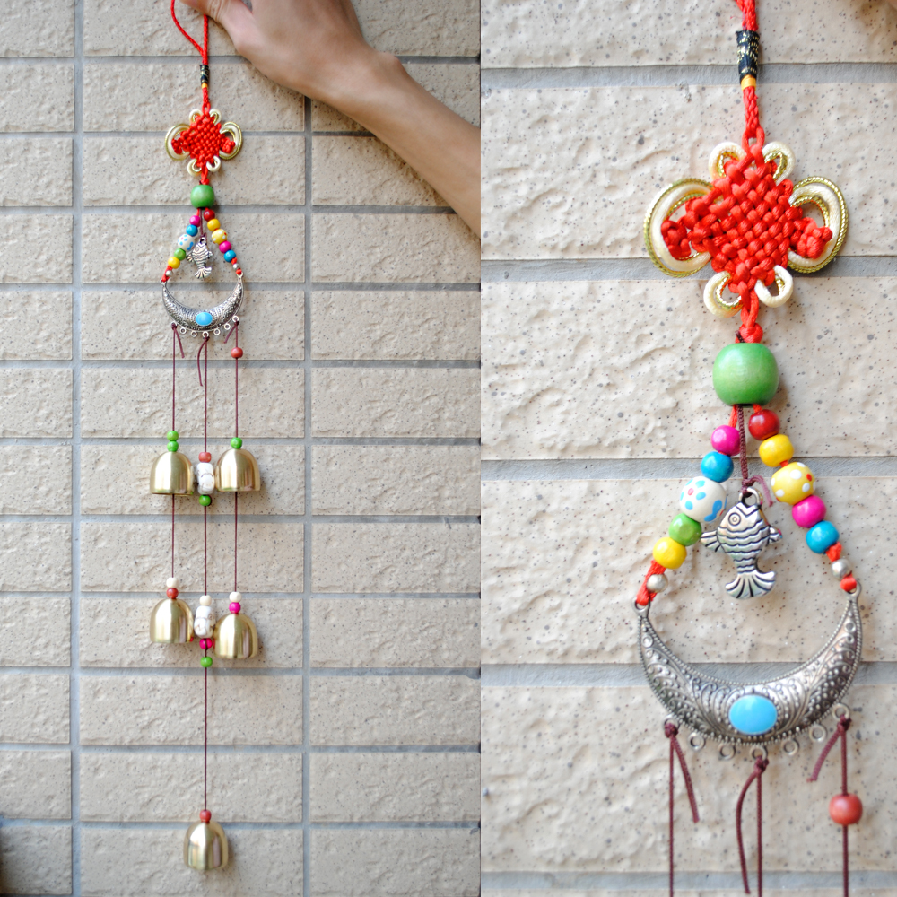 yazi Fish Wind Chimes Chinese Knot 5 Bells Copper for Outdoor Balcony Decoration Christmas Gift - Image 2