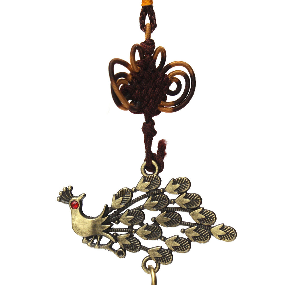 yazi Antique Peacock Copper 3 Bells Lucky Wind Chimes Outdoor Home Decoration Valentine's Day Gift - Image 12