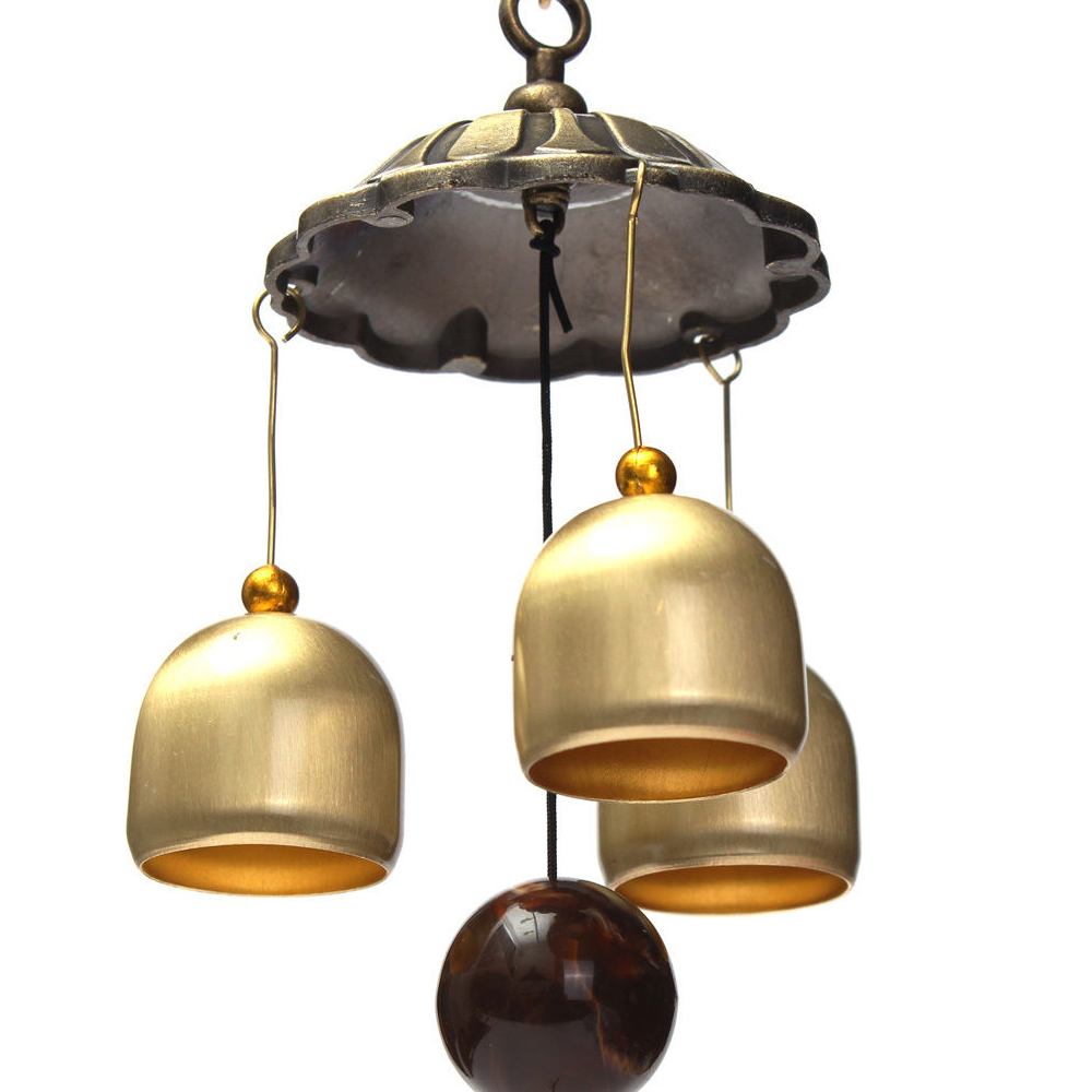 yazi Antique Peacock Copper 3 Bells Lucky Wind Chimes Outdoor Home Decoration Valentine's Day Gift - Image 6
