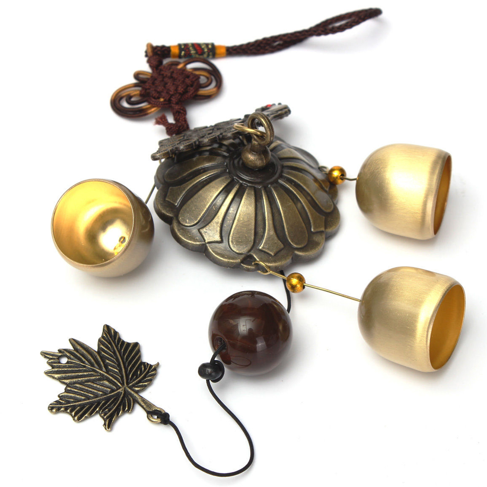 yazi Antique Peacock Copper 3 Bells Lucky Wind Chimes Outdoor Home Decoration Valentine's Day Gift - Image 7