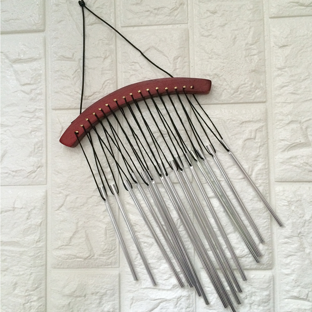 yazi Windchime Arc Wood 15 Tube Aluminium Silver Magical Musical Sounds Christmas Gift - Image 2