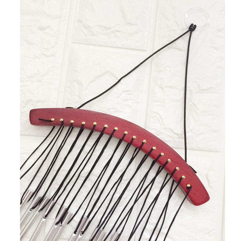 yazi Windchime Arc Wood 15 Tube Aluminium Silver Magical Musical Sounds Christmas Gift - Image 4