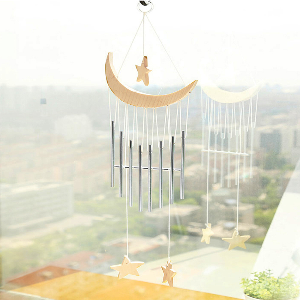 yazi Windchime Arc Wood 15 Tube Aluminium Silver Great Sound Gift - Image 2