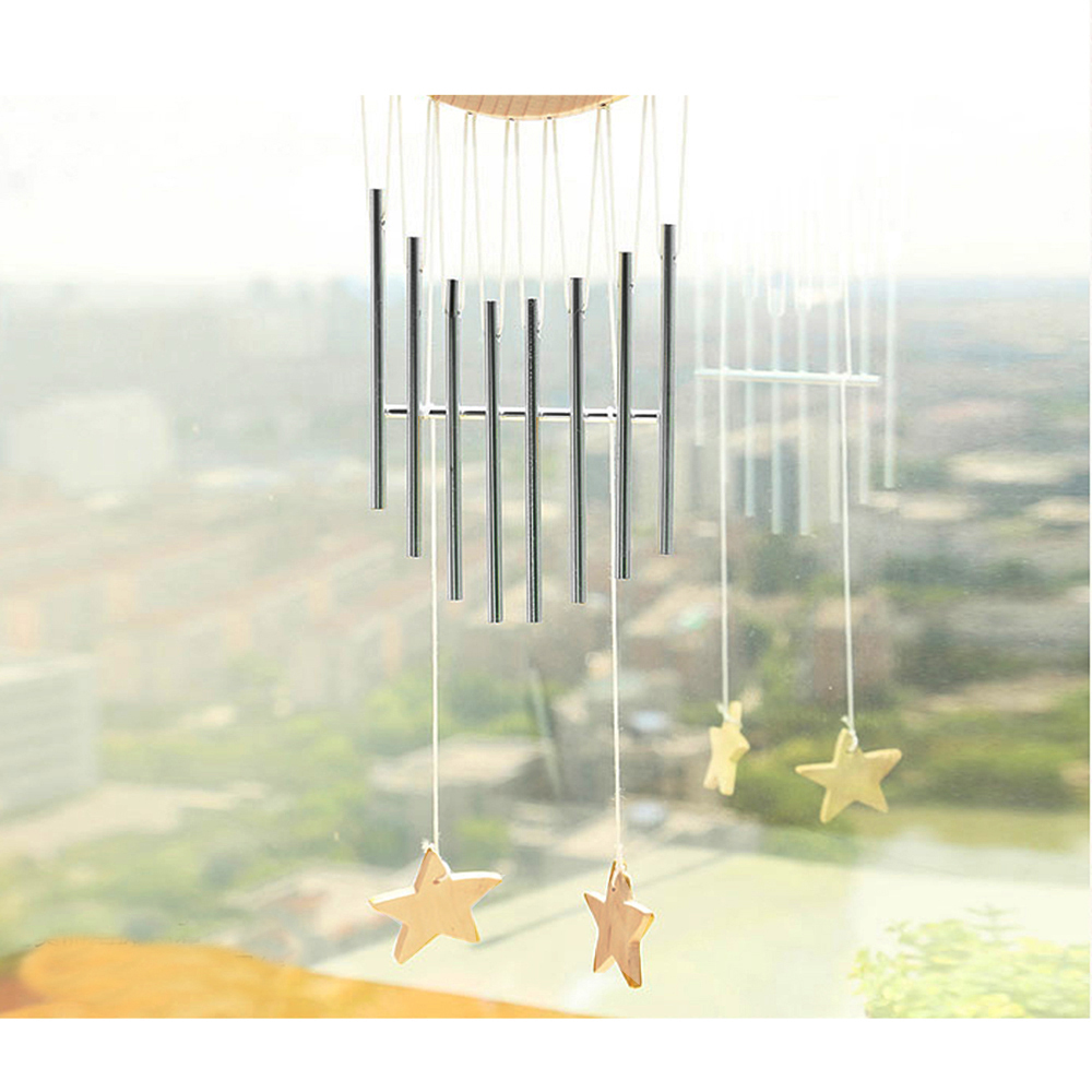 yazi Windchime Arc Wood 15 Tube Aluminium Silver Great Sound Gift - Image 4