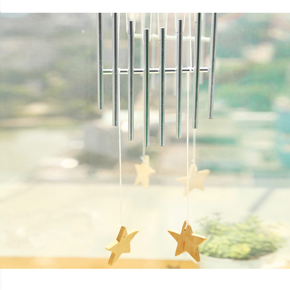 yazi Windchime Arc Wood 15 Tube Aluminium Silver Great Sound Gift - Image 5