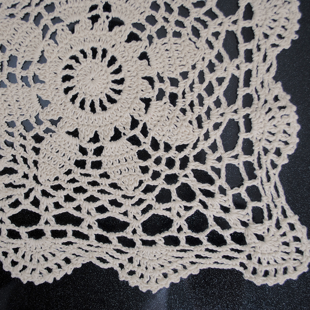 yazi Tablecloths Crochet Square Table Cover Lace Table Covering Doilies for Furniture Décor Beige Color 15.7inch - Image 7